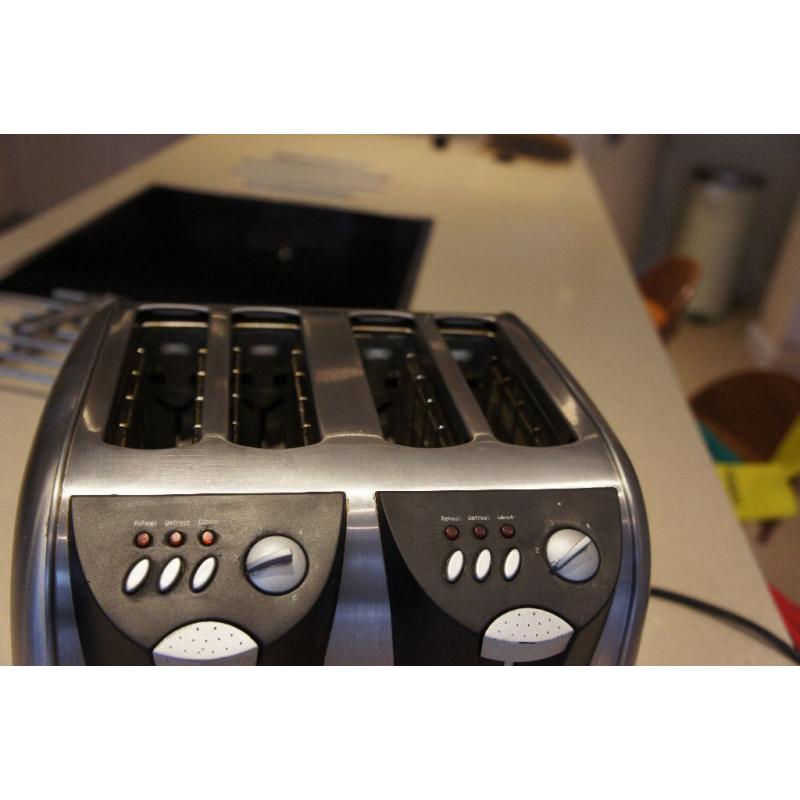 4 slice stainless steel toaster