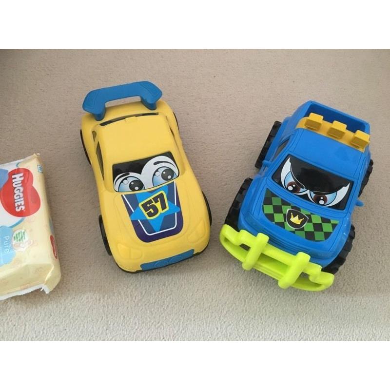Two chunky toy cars