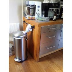 Used oak kitchen island (incl 6 pull out boxes stainless steel) IKEA
