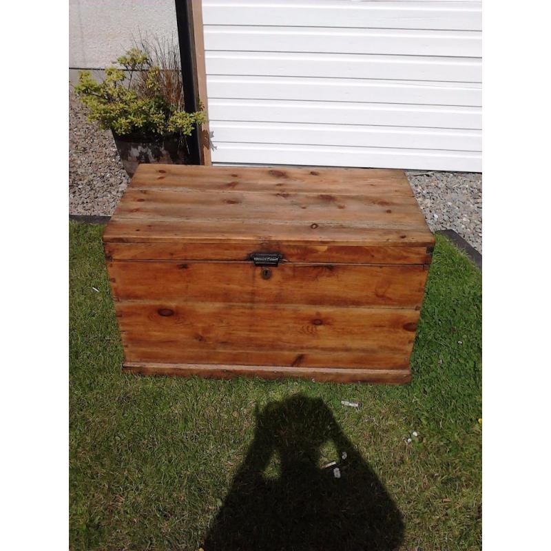 Rustic antique pine chest