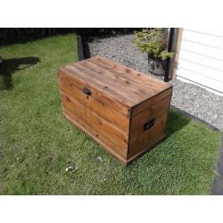Rustic antique pine chest