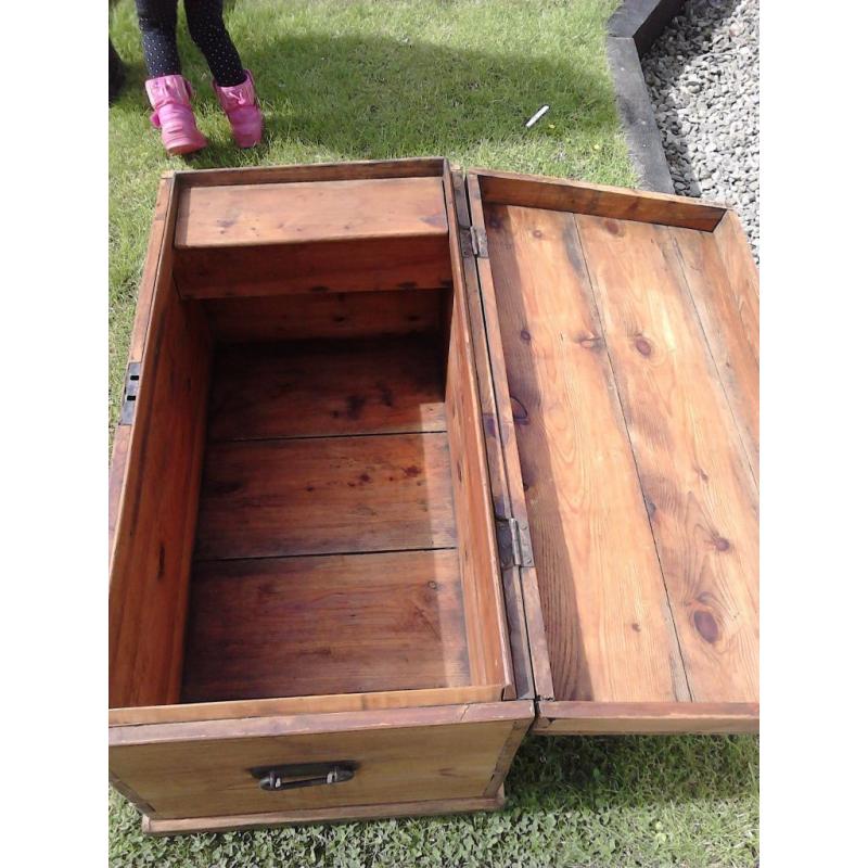 Rustic antique pine chest