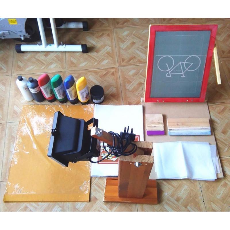 screen printing kit (including everything) to print your own t-shits/designs/clothing/posters etc.