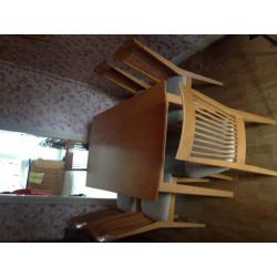 Dining table and six chairs for sale