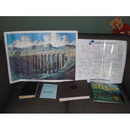 JOB LOT - RAILWAY BOOKS - B/STEAM FILE - SLS JOURNAL 1977 - LONDON MAP - PRINT