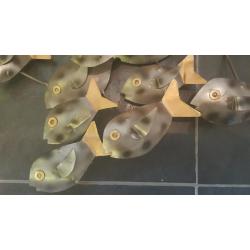 Shoal of fish metal wall art