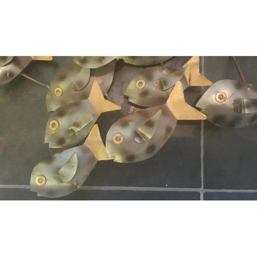 Shoal of fish metal wall art