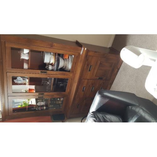 Walnut Cabinet with Glass