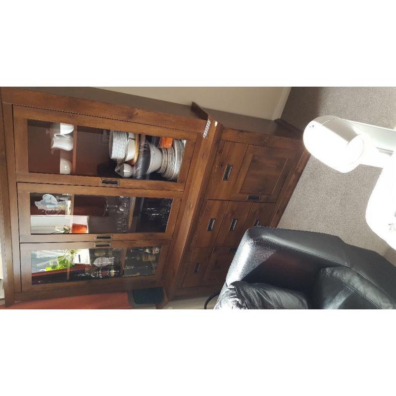 Walnut Cabinet with Glass