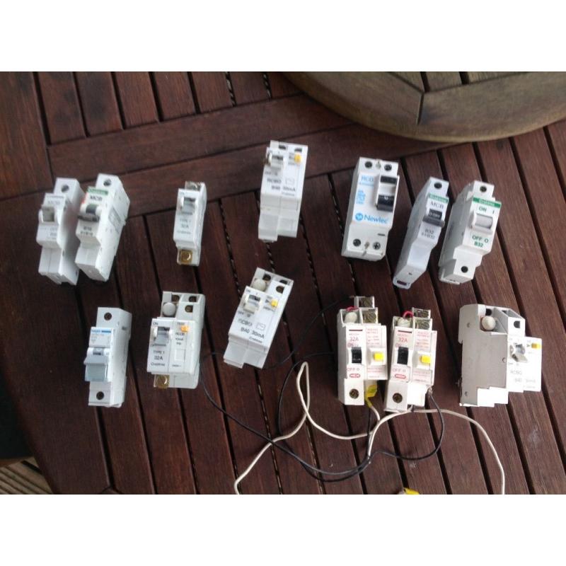 Circuit breakers various types and sizes