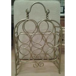 All METAL * HEAVY / STRONG Wine Rack * Holds 9 bottles * GREAT CONDITION *