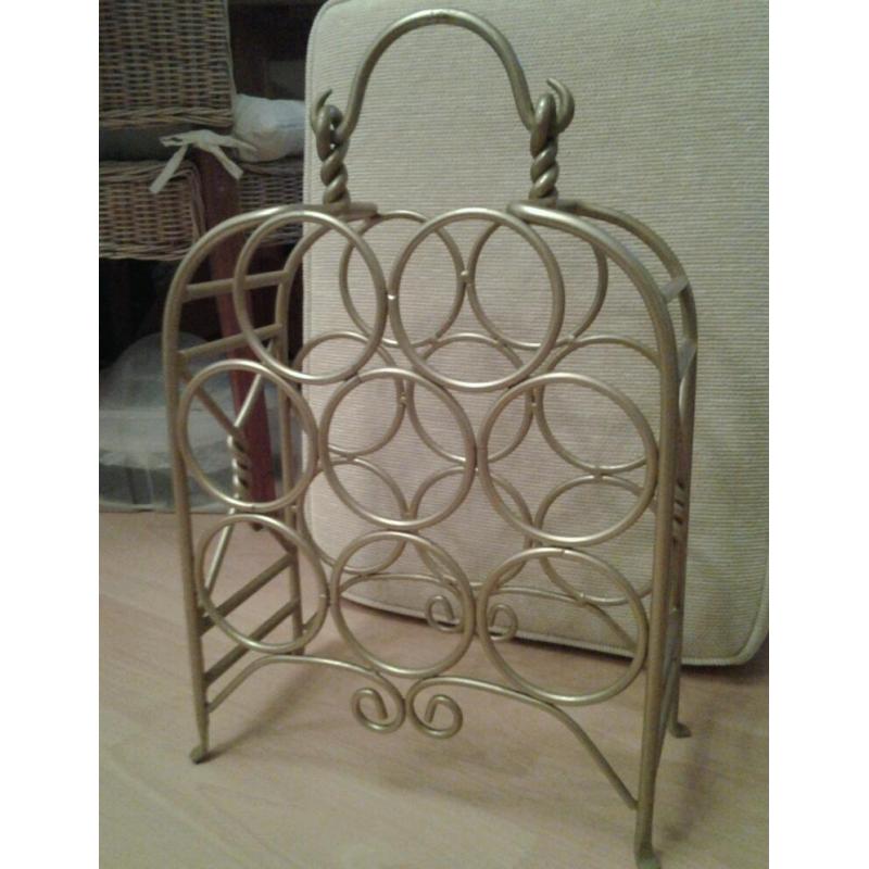 All METAL * HEAVY / STRONG Wine Rack * Holds 9 bottles * GREAT CONDITION *