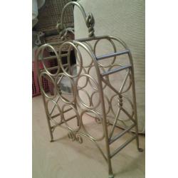All METAL * HEAVY / STRONG Wine Rack * Holds 9 bottles * GREAT CONDITION *