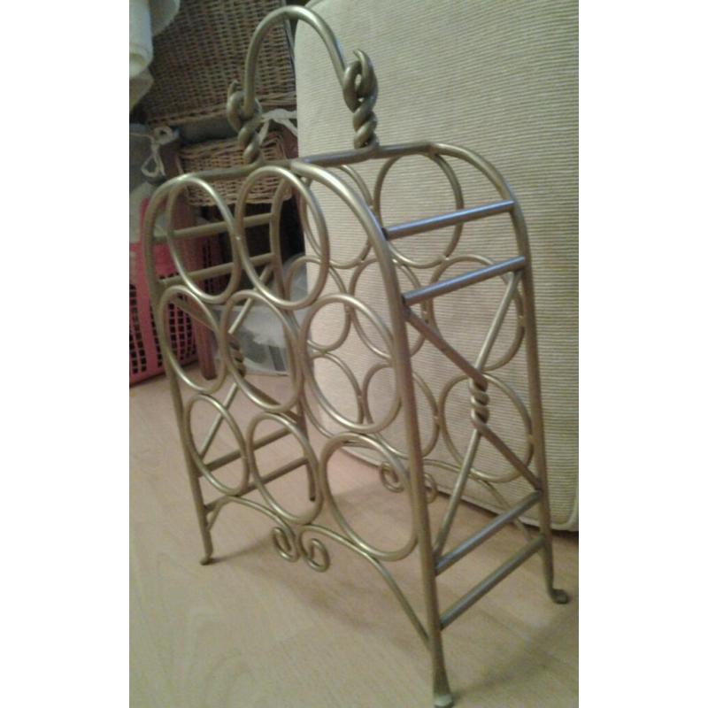 All METAL * HEAVY / STRONG Wine Rack * Holds 9 bottles * GREAT CONDITION *