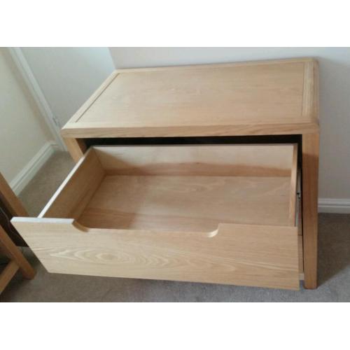 Next oak effect 3 drawer chest of drawers