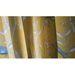 Pencil pleat curtains in Sanderson Finches fabric