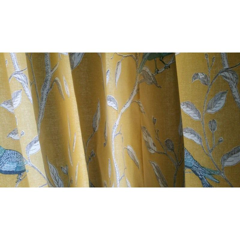 Pencil pleat curtains in Sanderson Finches fabric