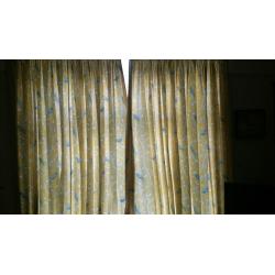Pencil pleat curtains in Sanderson Finches fabric