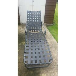 Metal garden lounger