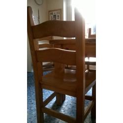 pine solid pine dining table and chairs