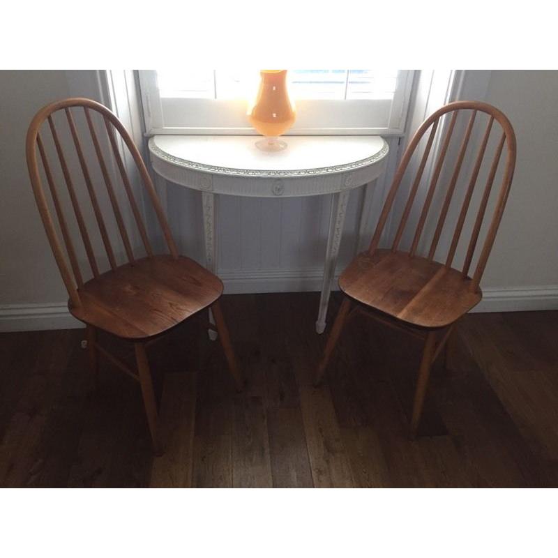 Nice vintage pair of Ercol style chairs. Sold pending collection