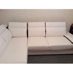 Contemporary style black & white corner sofa bed