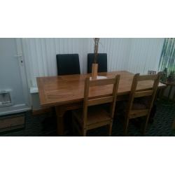 solid oak dining table