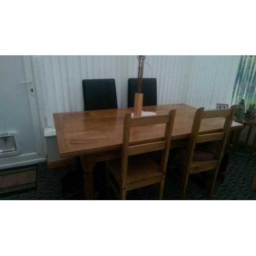 solid oak dining table