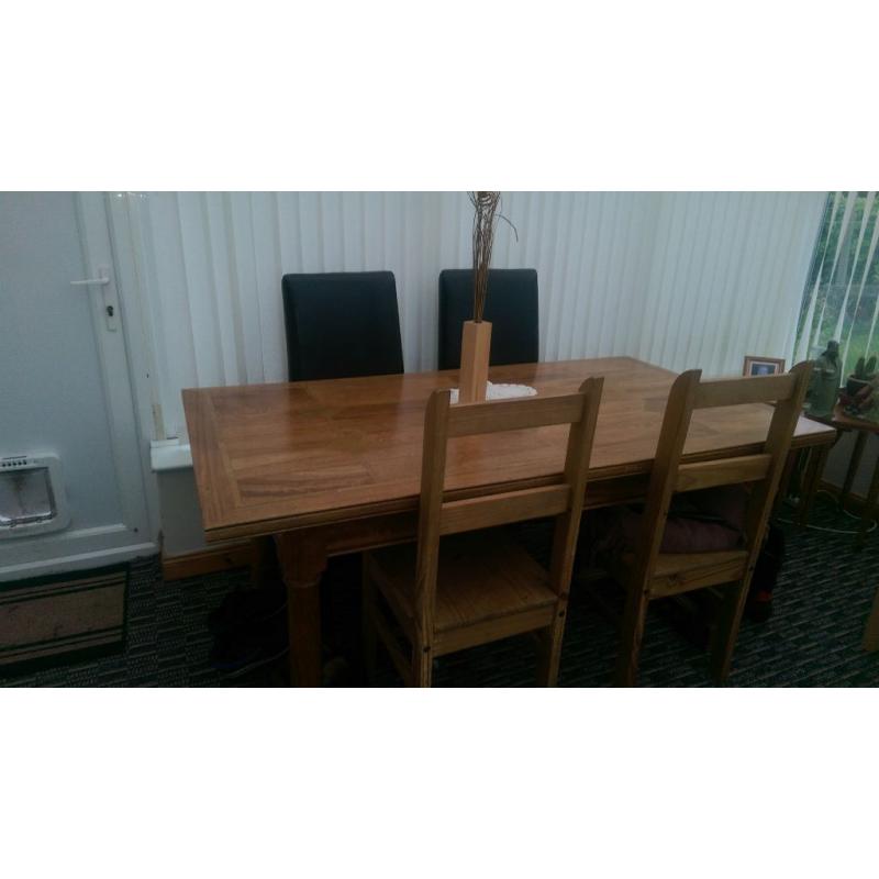 solid oak dining table