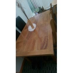 solid oak dining table