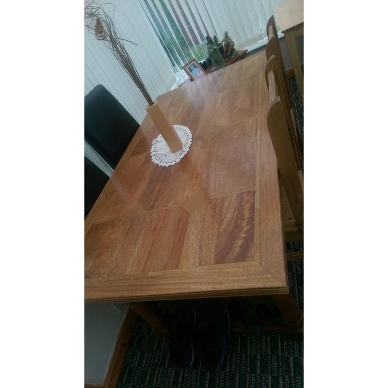 solid oak dining table