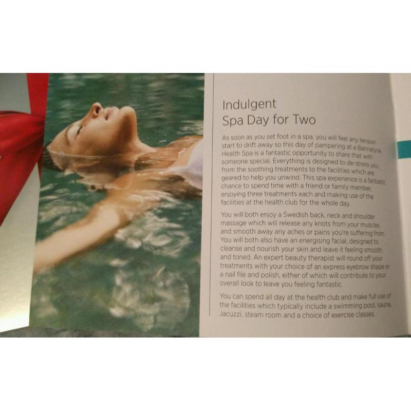 Indulgent spa day for two, Argos experience day was 149.99