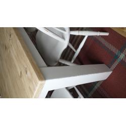 Large rustic pine table and 6 chairs