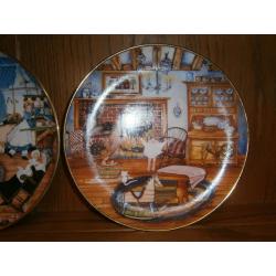 PAIR OF FRANKLIN MINT PLATES SATURDAY NIGHT BATH & HOMEMADE SWEETS KARYN E BELL