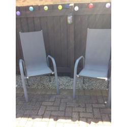 Grey high back garden chairs