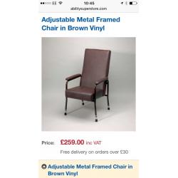 Height adjustable disability chair