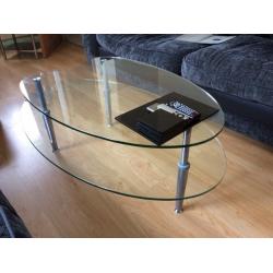 Glass coffee table