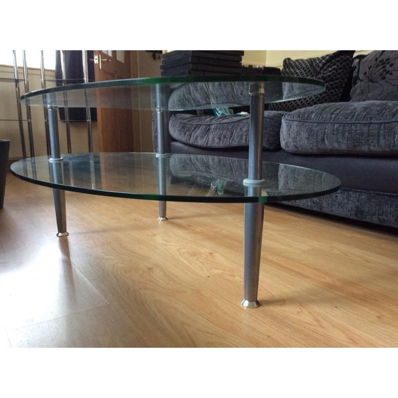 Glass coffee table
