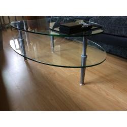Glass coffee table
