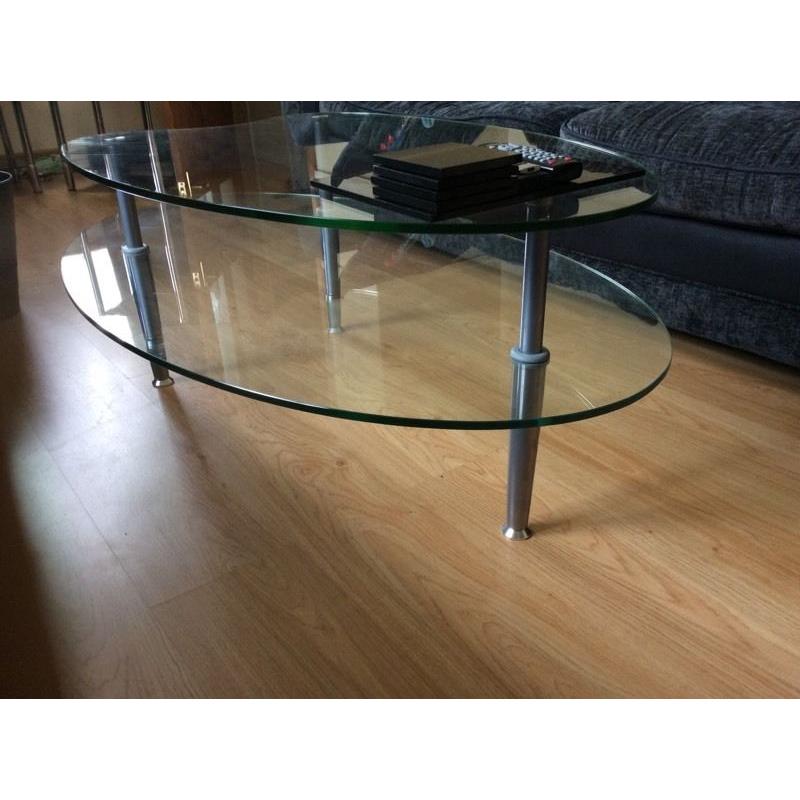 Glass coffee table