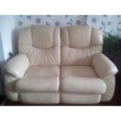 Two setter settee and electric arm chair cream