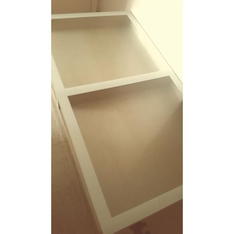 Beech coffee table with glass top