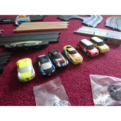 Large Scalextric bundle, over 3 sets with 6 cars and loads of track