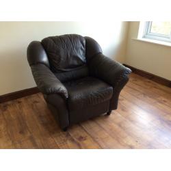 2 faux leather lazy boy style armchairs