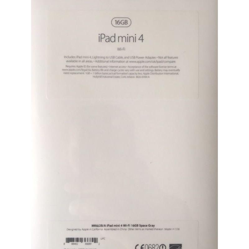 IPAD MINI 4 WIFI ONLY 16GB BARGAIN BRAND NEW SEALED