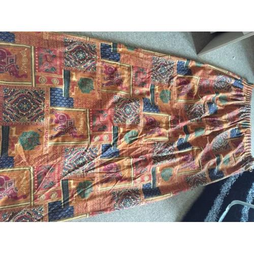 Mosaic/Elephant Print Thick Curtains 95"