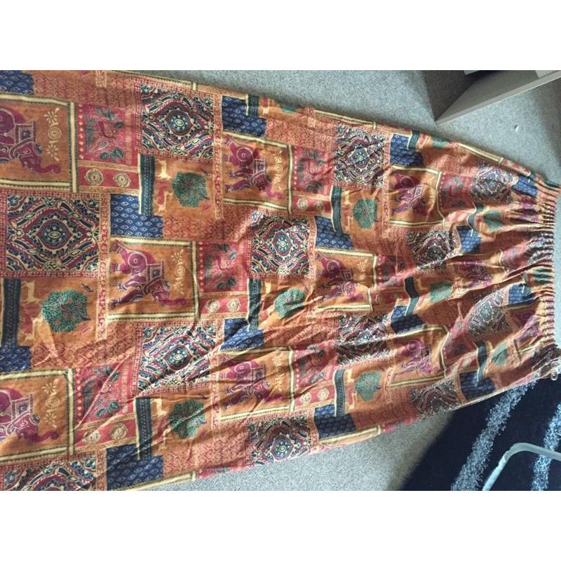Mosaic/Elephant Print Thick Curtains 95"