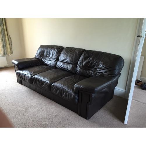 2 Piece Leather suite, Sofa and Armchair, good condition