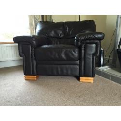 2 Piece Leather suite, Sofa and Armchair, good condition