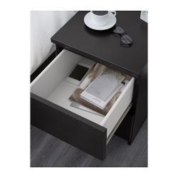 MALM Chest of 2 drawers, black-brown